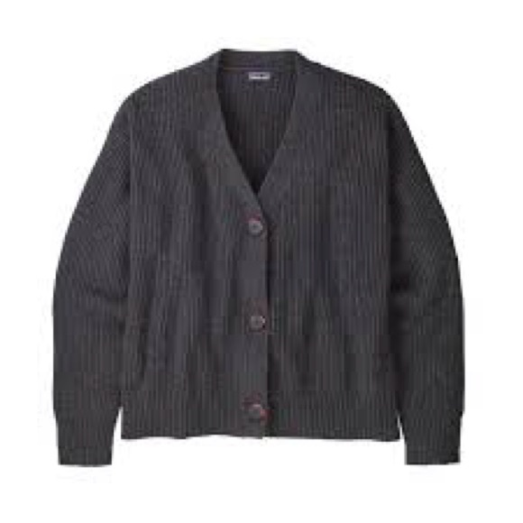Patagonia Recycled Wool Cardigan NWOT Gray Chunky Knit Sweater Dark Academia - Picture 14 of 14